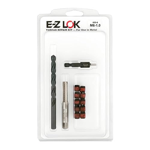 Miniatura 22 de E-Z LOK EZ-329-008 Kit de reparación de roscas para metal con insertos roscados de acero al carbono 8-32 y herramientas de instalación