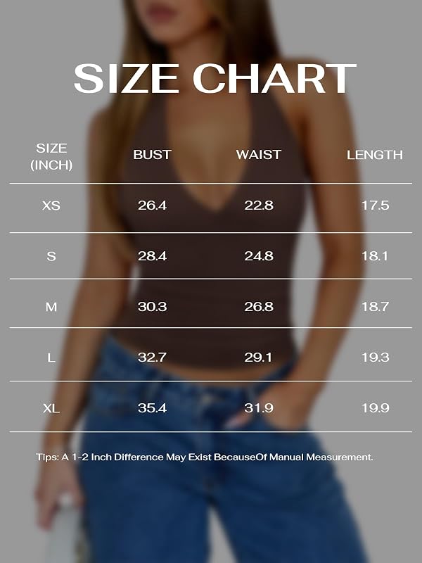 REORIA Womens Double Lined Halter Tank Top Backless Cami Shirts Chocolate L image 5