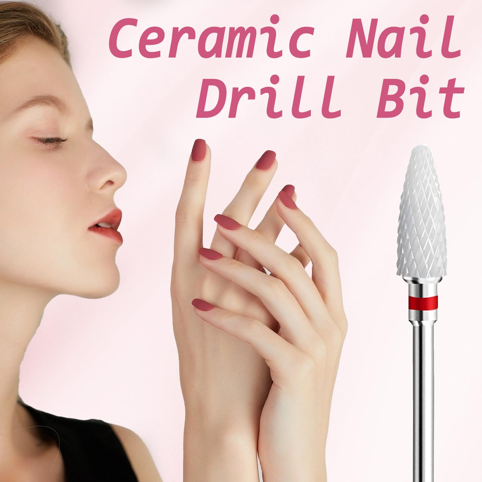 10PCS Nail Drill Bits, Ceramic Nail Drill Bit Electric Manicure, 3/32" Corn Shape Shank Drill Bits, Fine - Image 4