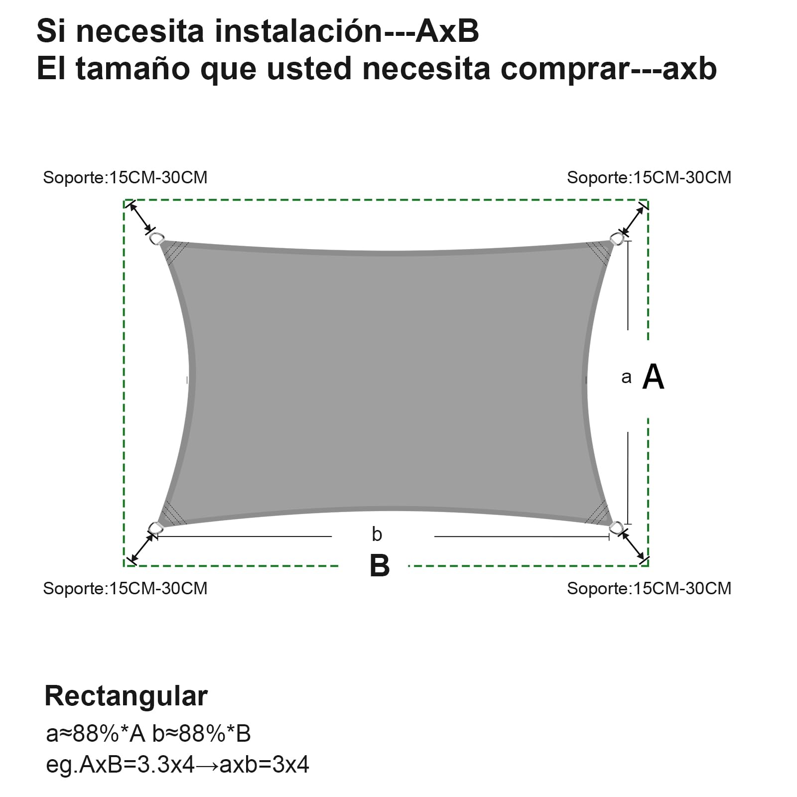 SUNNY GUARD Toldo Vela de Sombra Rectangular 2x4m HDPE Transpirable protección UV para Patio,Jardín, Exteriores, Terraza, Color Gris Antracita