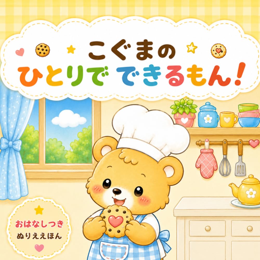 こぐまの　ひとりで　できるもん！: よんで　ぬれる！　おはなしつき　ぬりええほん（3～5歳向け・知育）