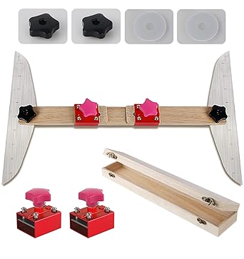 Stair Tread Template Jig Tool - Stair Treads Gauge with Scale,19in to 51in Adjustable Stair Tread Jig,Tread Template Adjustable from 0 degree to 270 degree,Good Helper of Stair Jig Scribe.