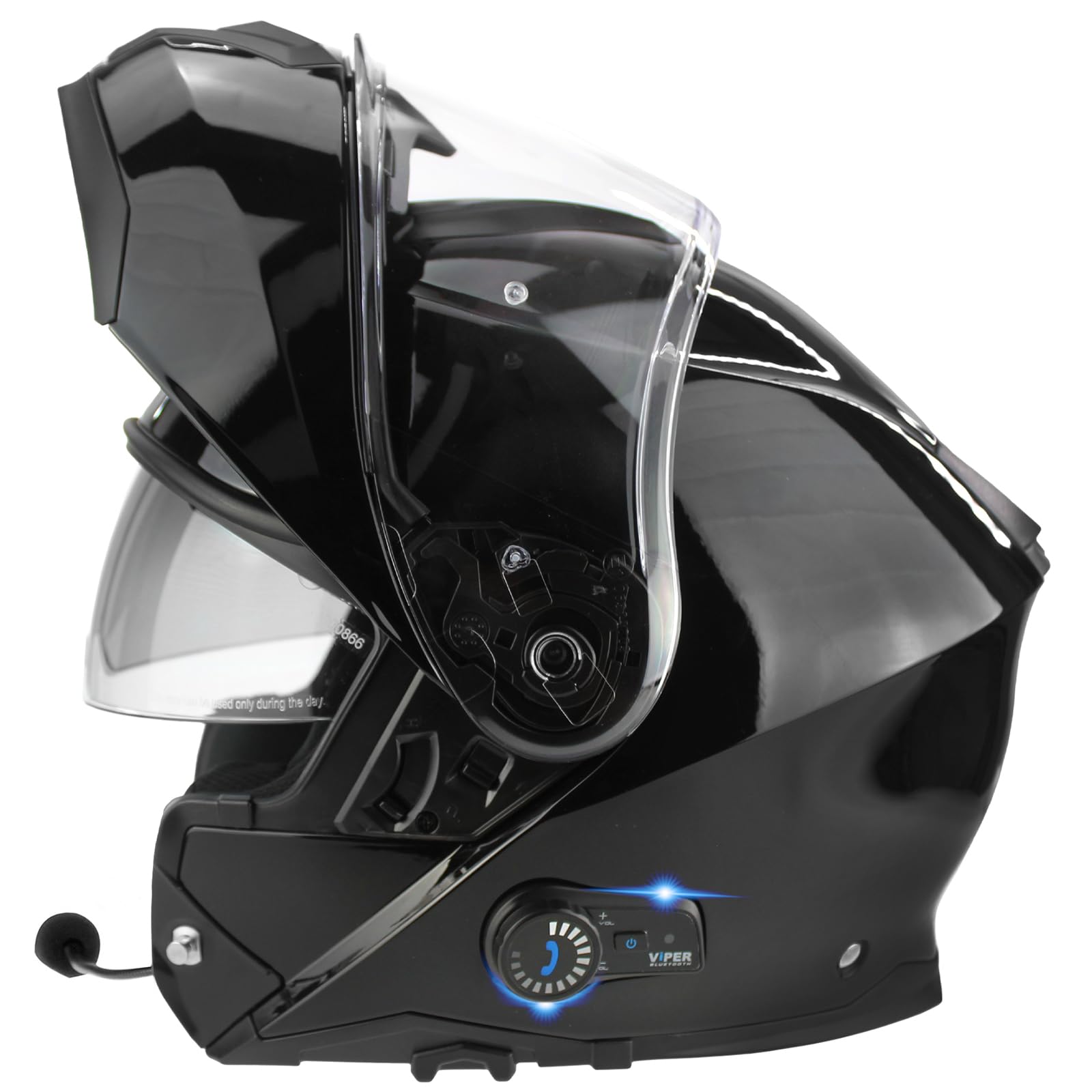 ViPER RSV191 Flip up Motorcycle Helmet with Blinc Bluetooth - Modular Double Visor Motorbike Helmets - Microphone Dual Speaker for Hands & Noise Free Automatic Answering ECE/ACU Gold Approved
