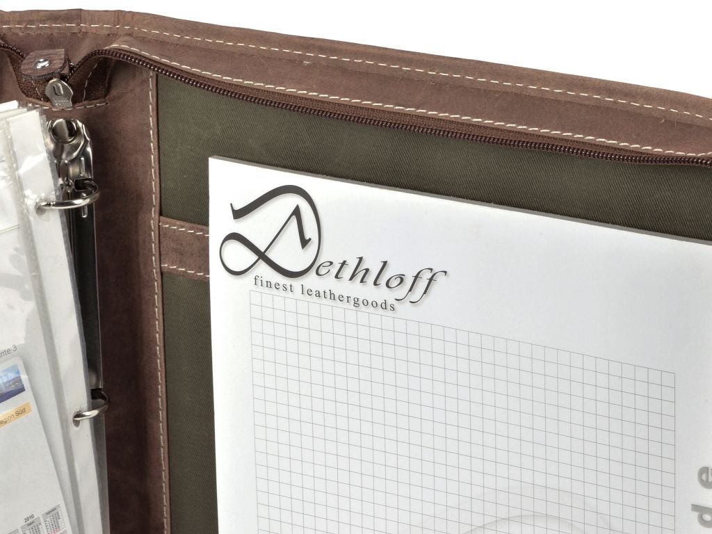 Orgamappe Leder Schreibmappe Tagungsmappe naturbraun im used Look Konferenzmappe mit Ringbuch und Griff