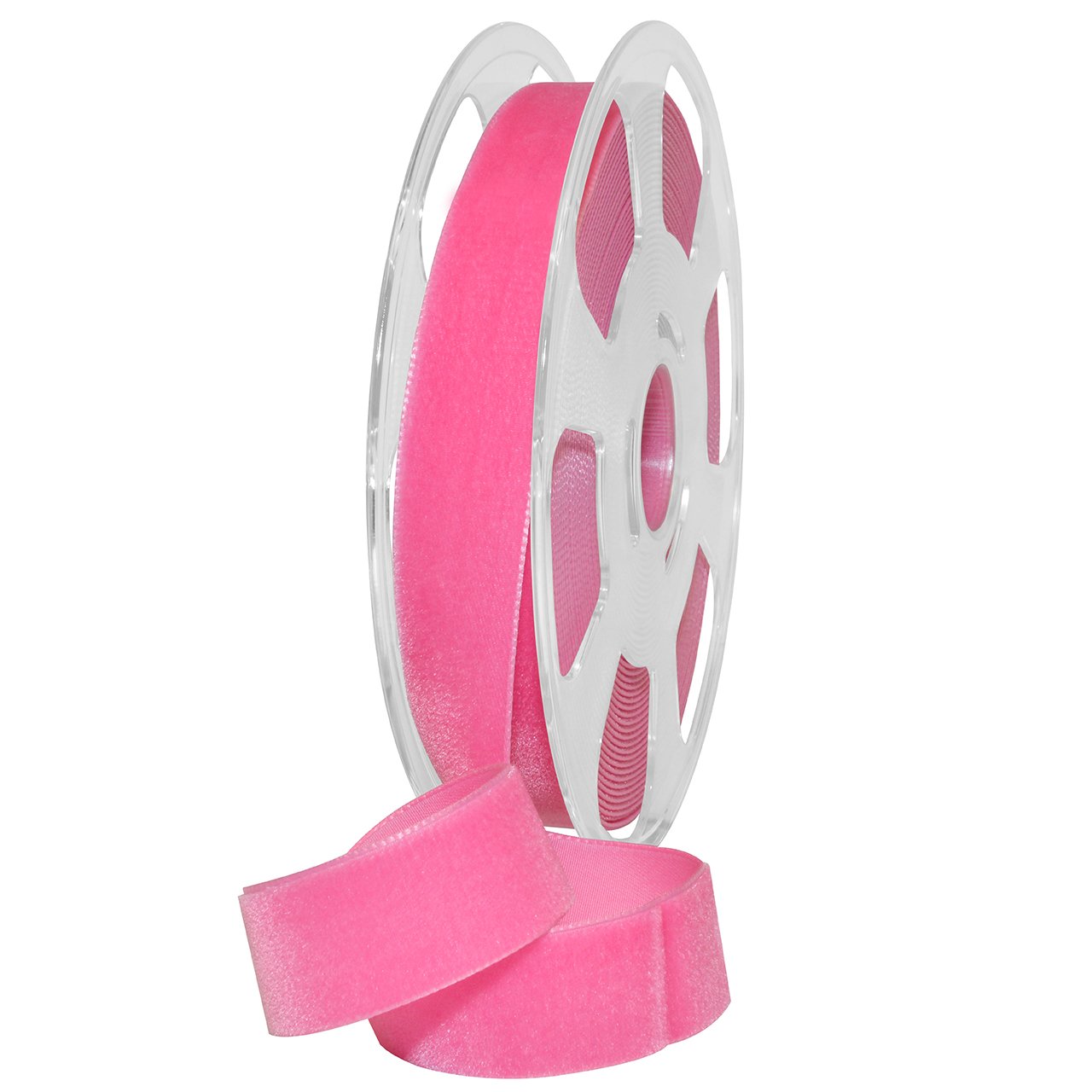 Ruban de velours en nylon rose vif Morex 01225/10-421 pour création