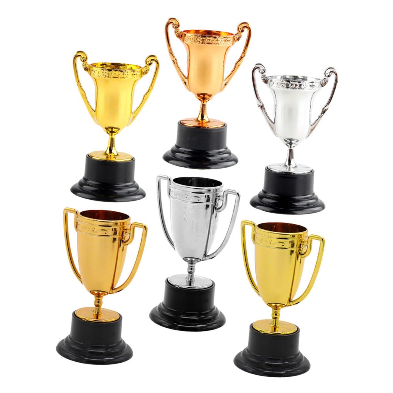 SUPVOX 6pcs Trophy Plastic Decorative Awards for Boy Girl Lightweight Trophies for Parties Classroom Rewards Celebrations Game Prizes