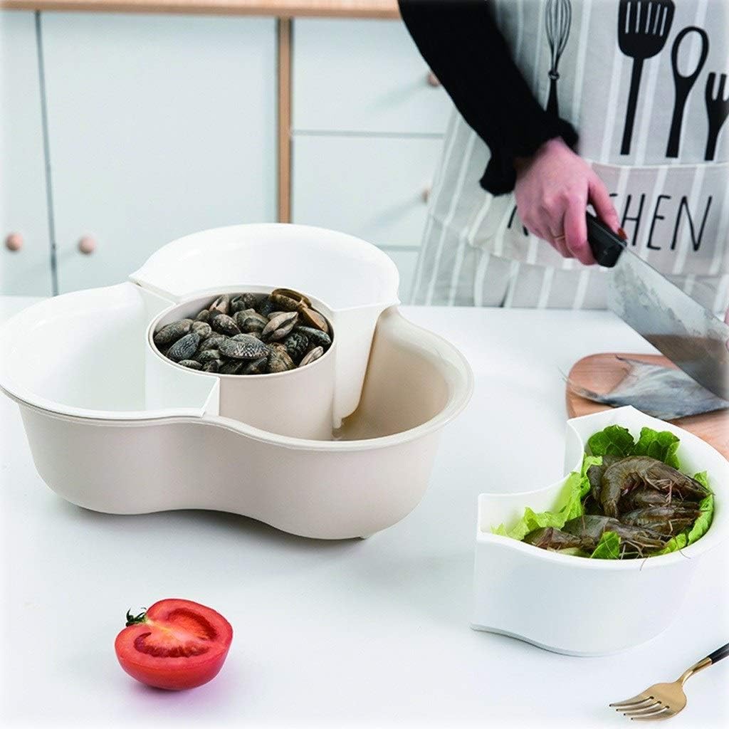 Draining Rack The Double-Layer Water Filter Plastic Drain Basket can be Divided and Used for Cleaning Vegetables and Fruits. Multifunctional Colander Drainage Rack(Pink)