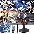 Christmas Double Head Snowflake Projection Lights, Fagele Outdoor LED Christmas Lights IP65 Waterproof, Rotating Snow Lamp Brighter LED Landscape for Xmas Holiday Party Decoration