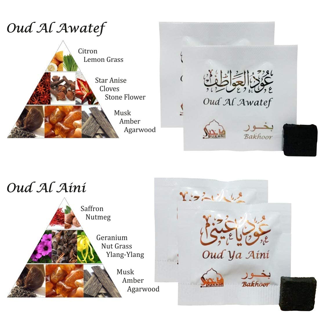 Buy Dukhni Oud Bakhoor Incense Variety Box (20 Pieces) & Rainbow Exotic