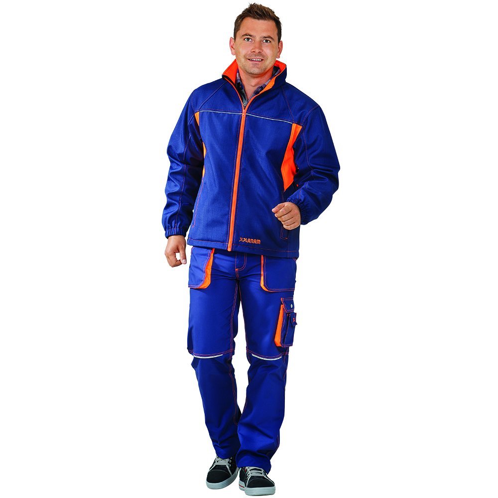 Planam 6291056 Basalt Neon Softshelljacke, Marine/Orange, Größe XL