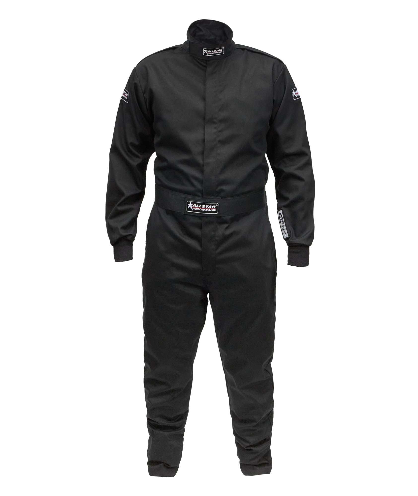 ?Allstar Performance ALL931013 Driving Suit - 1-Piece - SFI 3.2A/1 - Single Layer - Fire Retardant Cotton - Black - Medium-Tall - Each