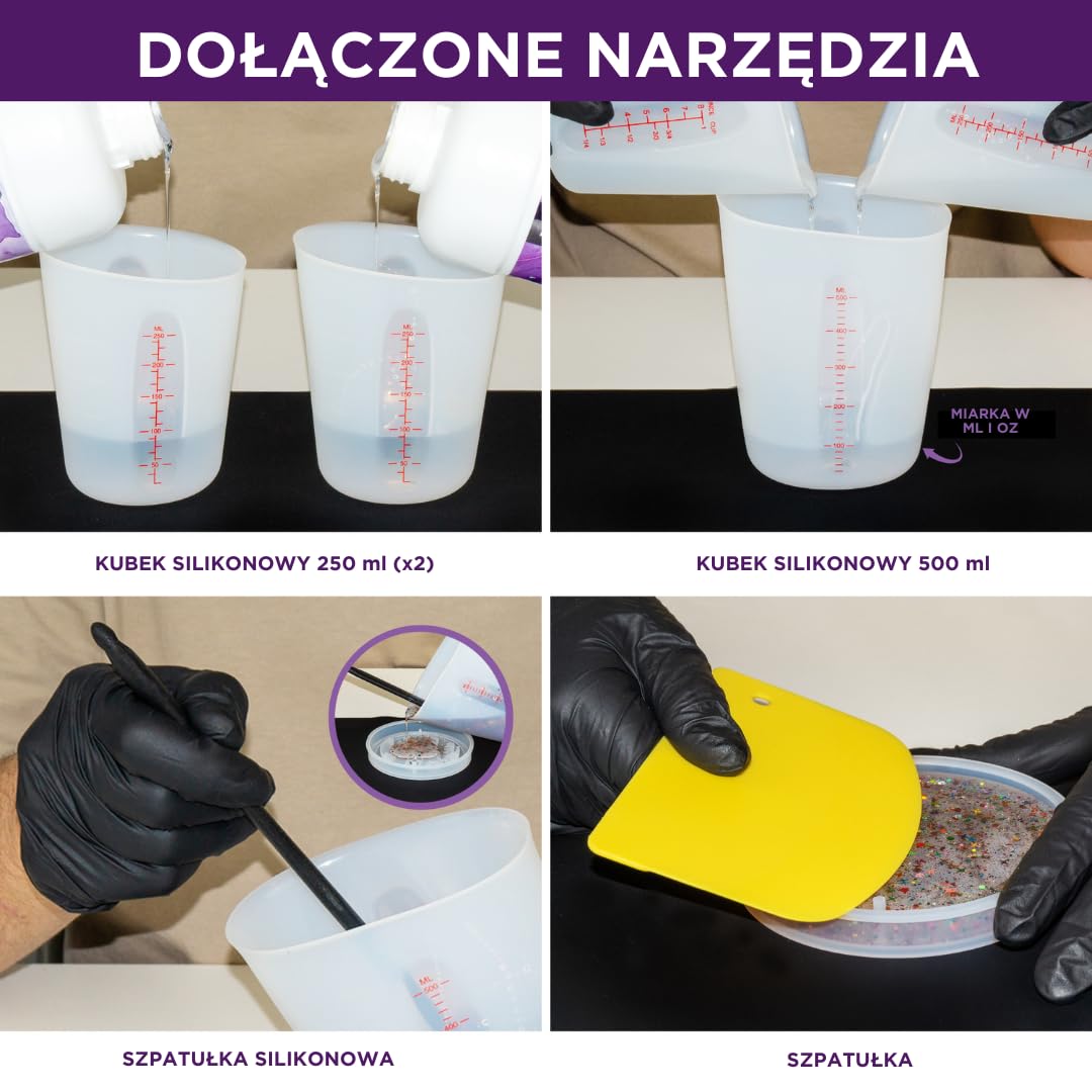 Zestaw żywicy epoksydowej przezroczysty RHINO Smart Solutions TRANSPAREX+ 2000ml do rękodzieła - 1000 ml przezroczystej płynnej żywicy + 1000 ml utwardzacz (1:1) do majsterkowania, sztuki,