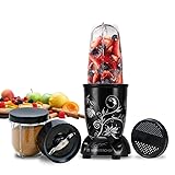 Wonderchef Nutri-blend Mixer, Grinder & Blender|Powerful 500W 22000 RPM 100% Full Copper Motor|Stainless steel Blades|2 unbreakable jars|2 Years warranty | Recipe book by Chef Sanjeev Kapoor | Black 2 Jar Black