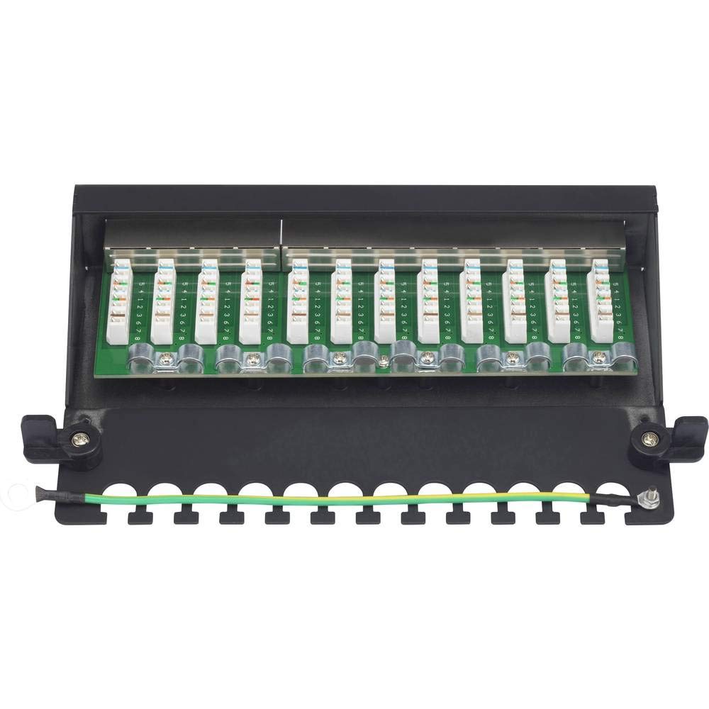 Renkforce 12 Port Netzwerk-Patchbox CAT 6a 1 HE Bestückt