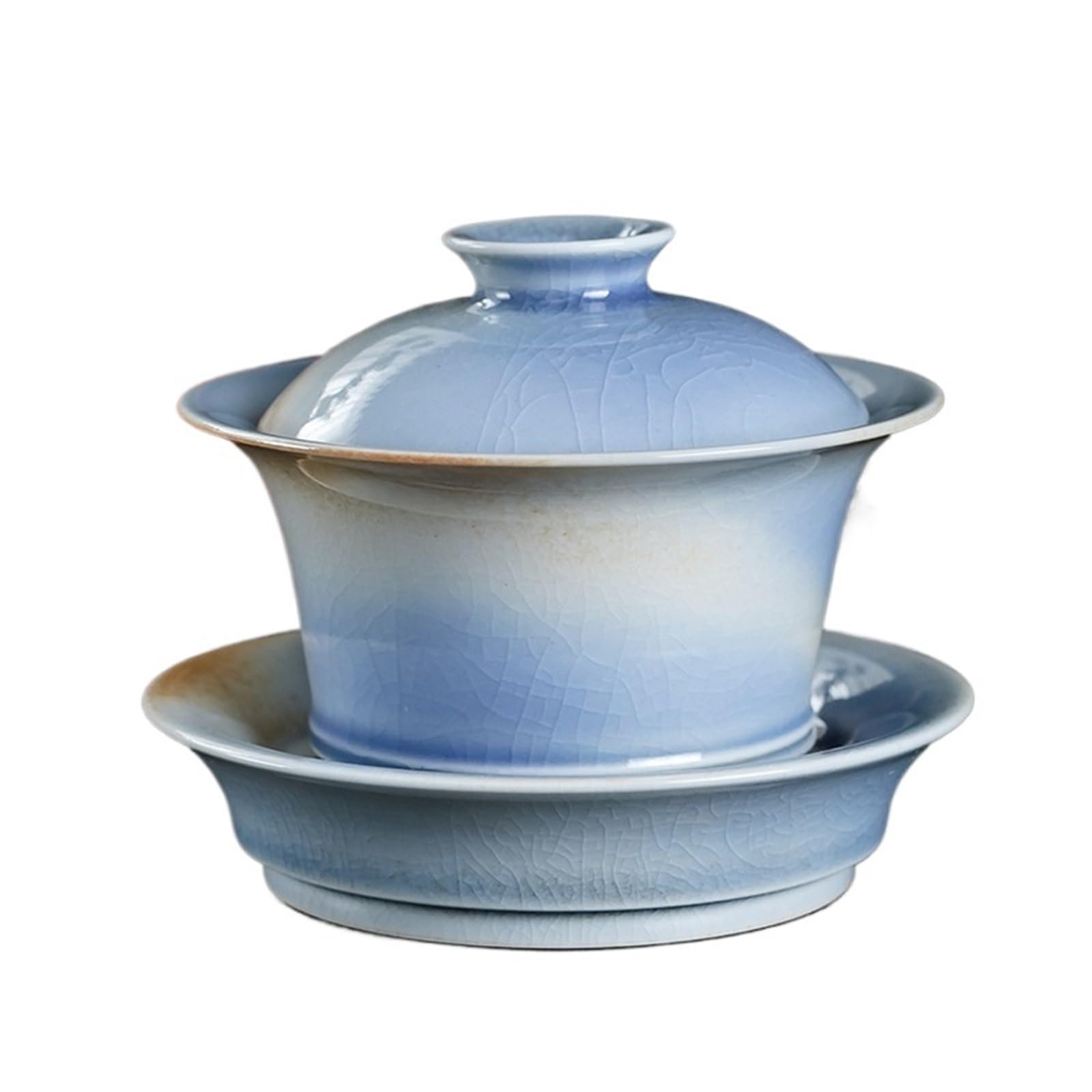 Ręcznie wypalana drewnem porcelanowa herbata Tureen Retro trawa drewno szary Sancai Gaiwan antyczna pokrywa do parzenia herbaty miska Kung Fu Teaware
