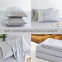 Vista 102 de HENGWEITEXT 18 Inch Cal King Sheets Deep Pocket,4 Piece Sheet Set Breathable and Cooling,Microfiber Sheet Set Deep Pocket,Wrinkle Free Shrinkage &