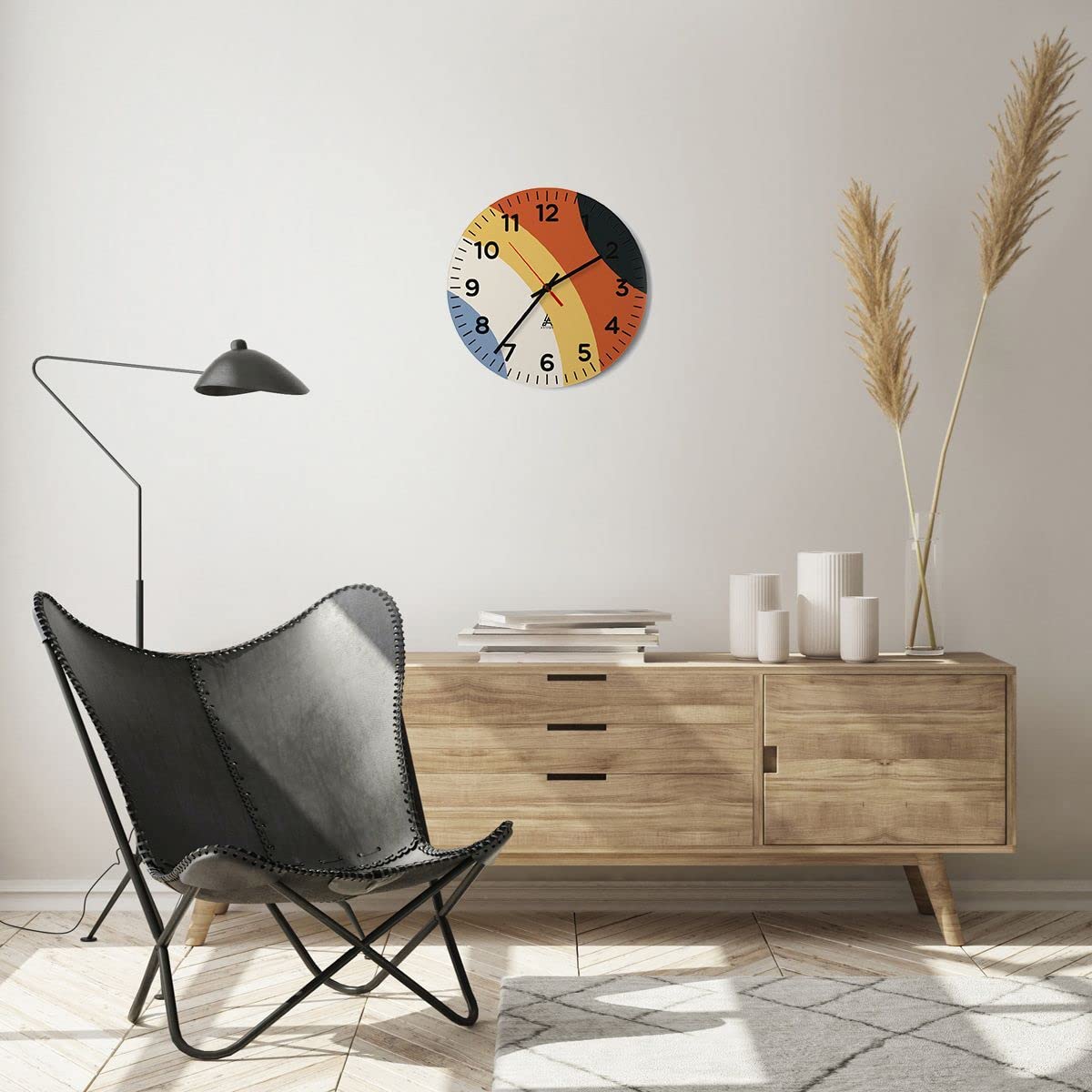 Orologio da Parete in Vetro Grande Gran Bretagna Londra telefono strada 30x30cm Piccolo Moderno Orologio da Muro Per Casa Cucina Silenzioso Wall Clock Decorazione Orologio da Appendere C3AR30x30-0364