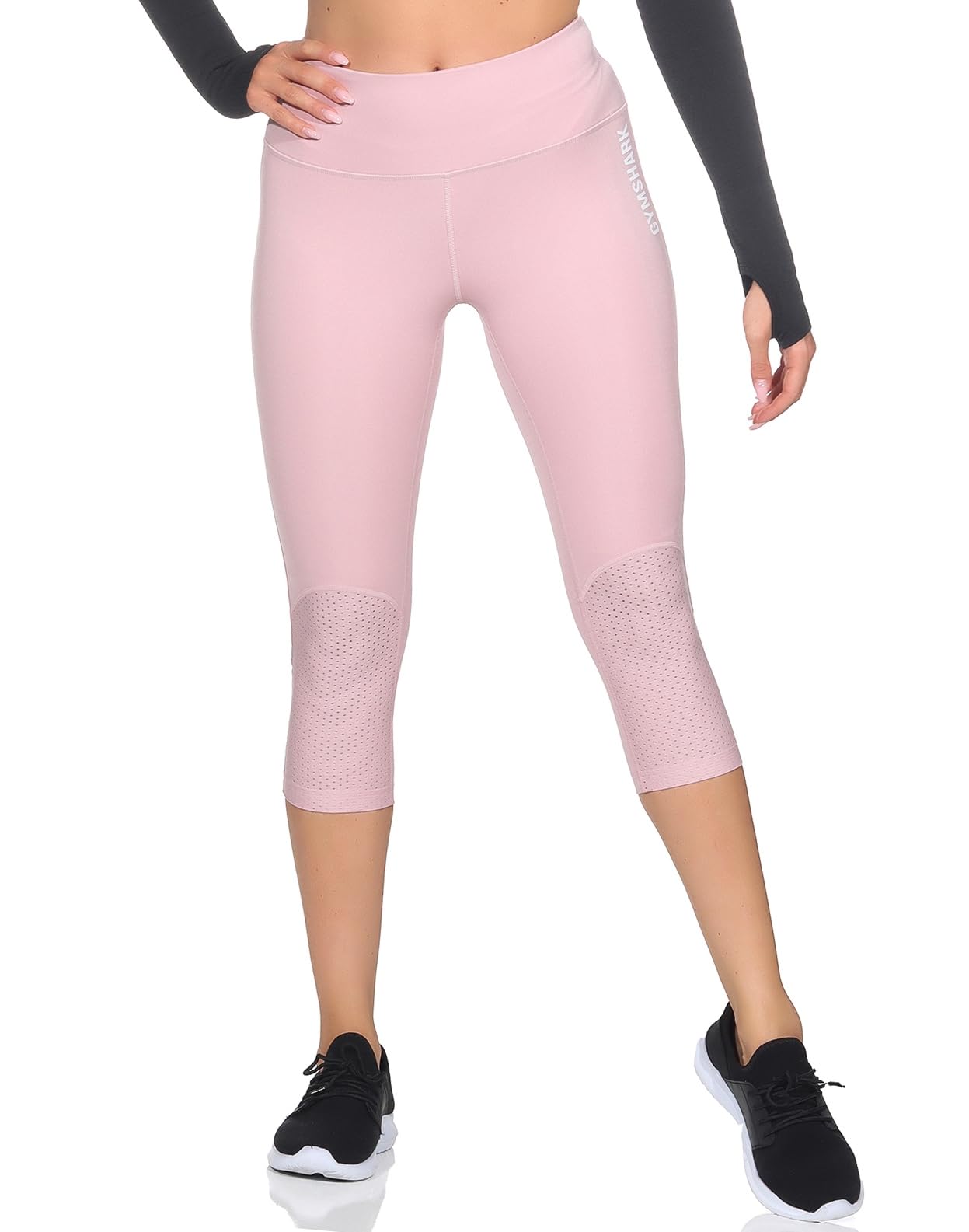 Gymshark Women's Pink Pulse Cropped Leggings Small,