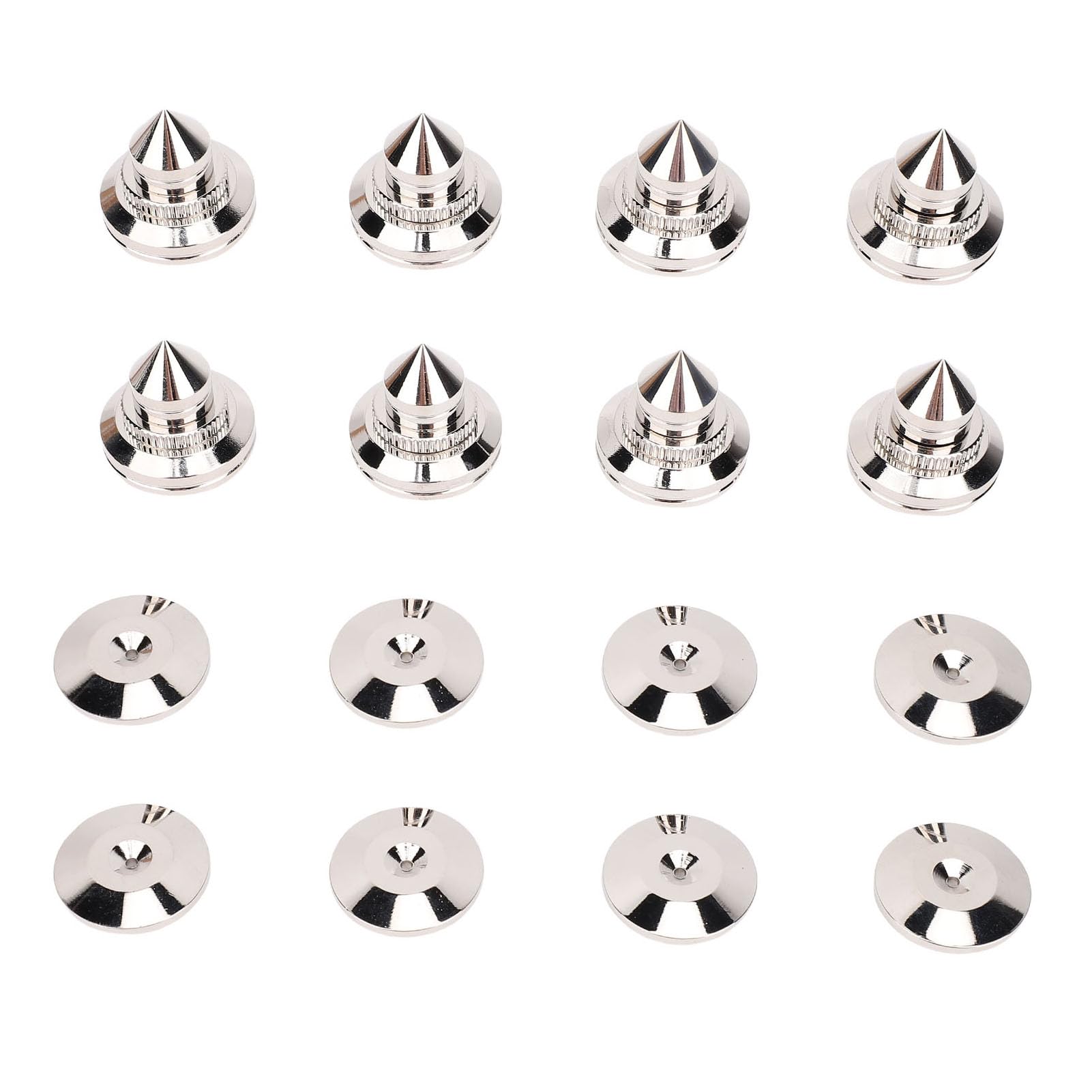 Fockety Punte Isolanti per Altoparlanti, Piedini Isolanti per Giradischi in Rame per Assorbimento delle Vibrazioni, Punte per Subwoofer con Dadi di Livellamento Regolabili in Altezza per