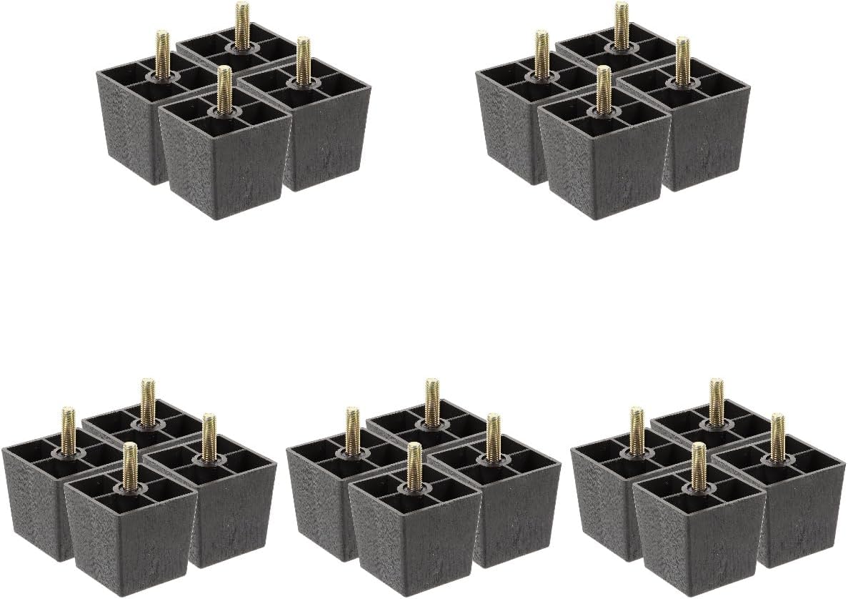 Angoily 20pcs Square Furniture Legs Sofa Feet Heightened Cabinet Legs for Couch Table Chair Support Easy Installation Non-Scratch Design