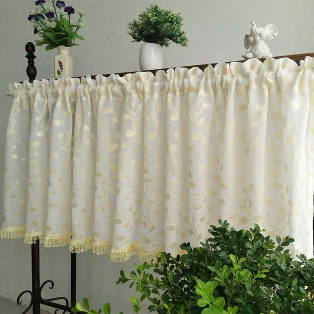 Coton lin café draperie rustique pour petite fenêtre de salle de bains