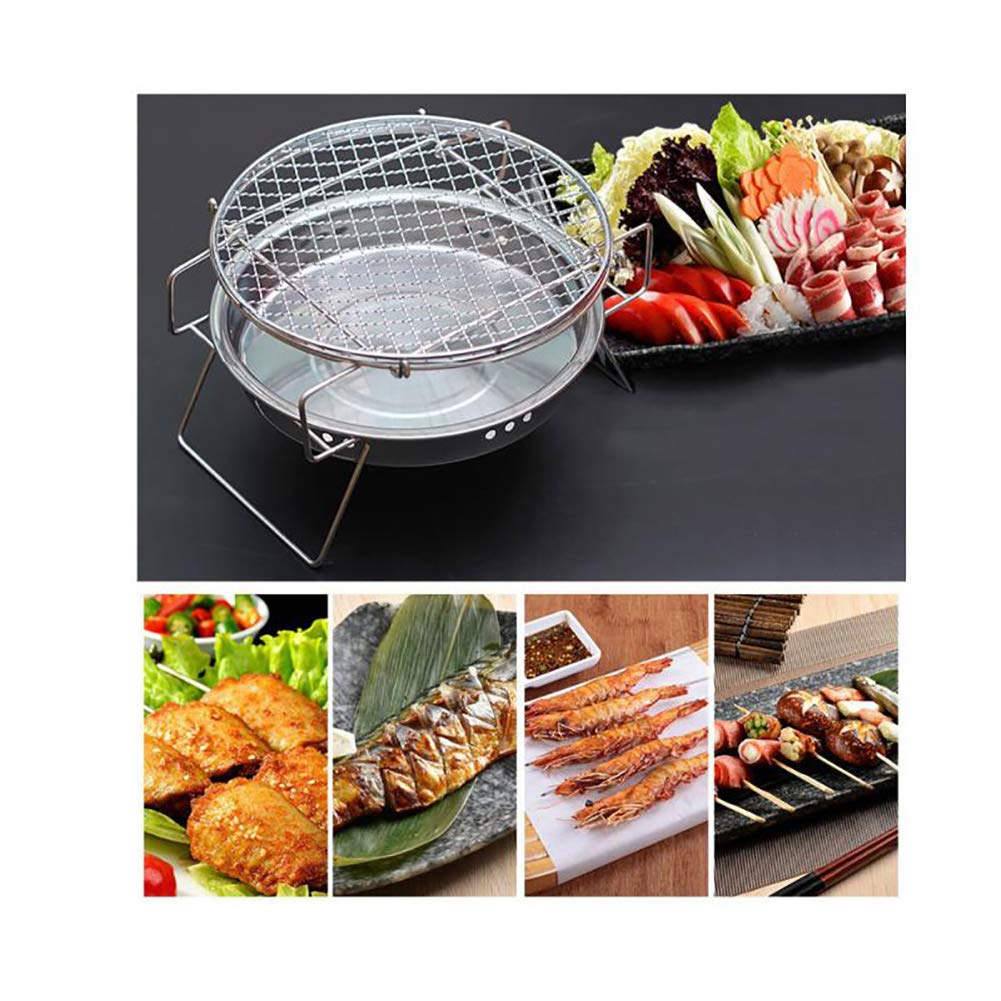 Grill Zdejmowany grill węglowy, Okrągłe grille Przenośny Łatwe do czyszczenia, Odpowiedni dla 1-2 osób Odpowiedni na Kemping Piesze wycieczki Grillowanie