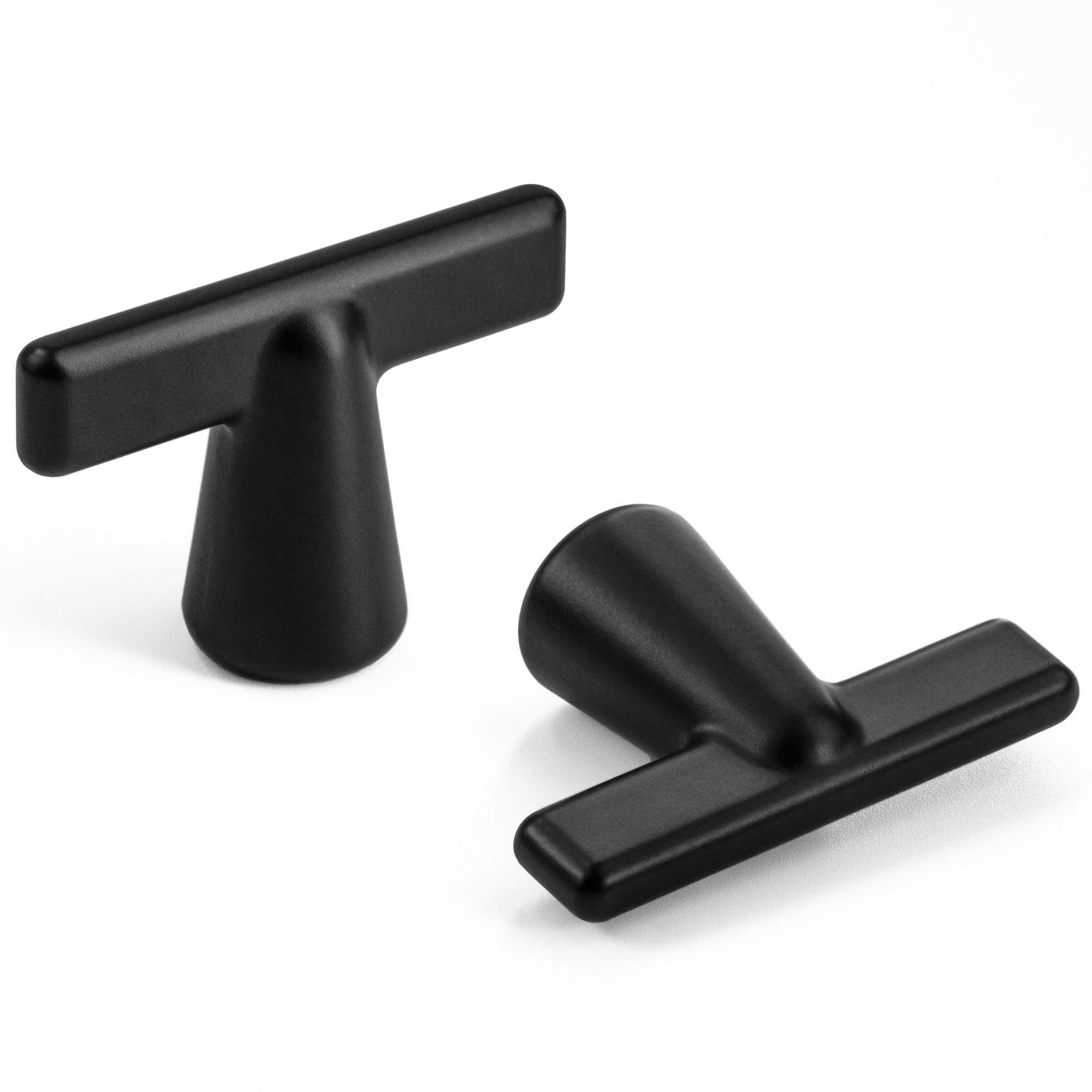 HESTIA HARDWARE 10 Pack Knobs for Cabinets and Drawers | T-Bar Matte Black Cabinet Knobs | Square 1-3/4 Inch Black Drawer Knobs and Kitchen Hardware