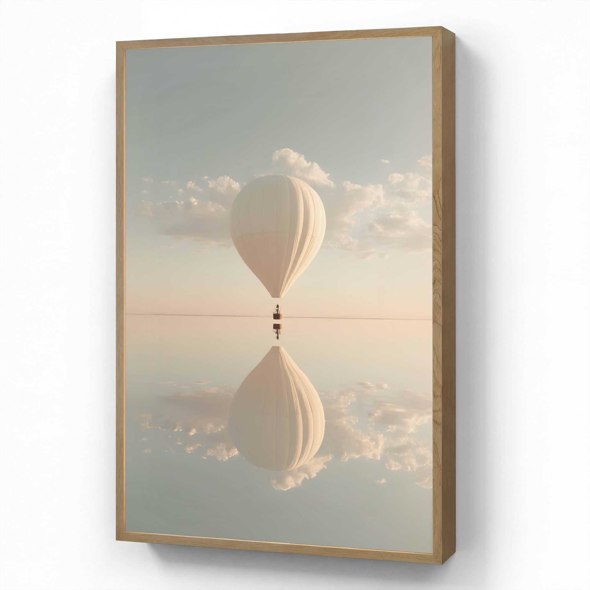 LED Wandlicht Innen 60x90 cm Aufladbar Dimmbare Nachtleuchte Schlafzimmer Wandlampe Nachtlicht Modern Design Stillen Wandleuchte Wand Licht Heißluftballon - Wolken - Wasser - Blau