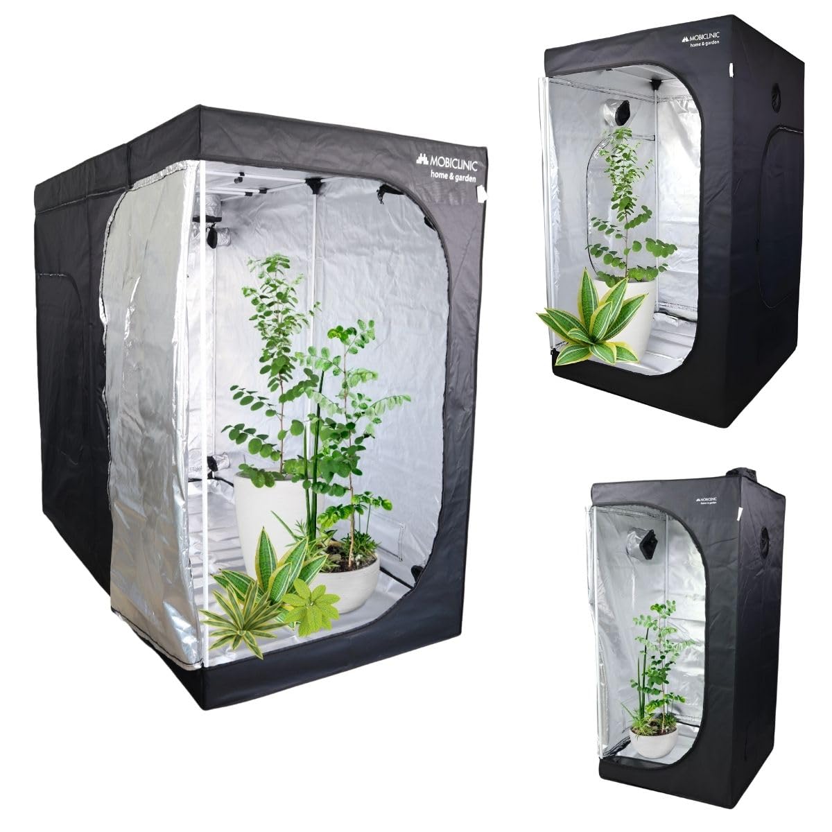 Mobiclinic®, Tenda per coltivazione indoor, Growbox, Premium mylar 97% reflective, Idroponica, Impermeabile, Fondo rimovibile, Tessuto di nylon spesso, Struttura robusta, Grow tent