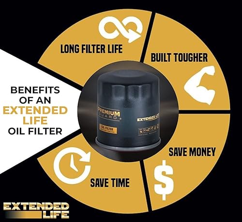 Miniatura 6 de Premium Guard Filtro de aceite, vida extendida Premium Guard 4459EX Compatible con varios modelos 1972-21 de Hyundai, Subaru, Honda, Mitsubishi,