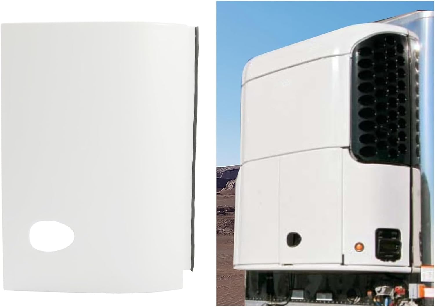 HECASA Roadside Front Door Panel Compatible with Thermo King SB-100 110 190 200 200TG 210 230 300 310 400 Replacement for 37-98-7058 Panel Truck AC Panel White