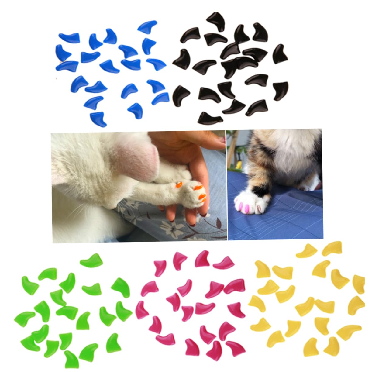 Cat Nail Caps 100pcs cat claw caps nail caps for cats soft clothing Cat  Claw Covers