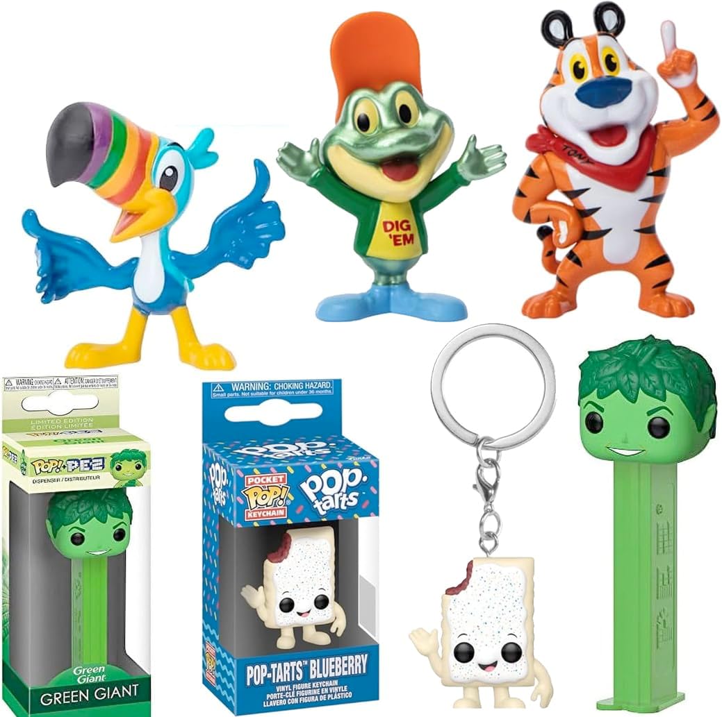 Smack Froot Pop! Ad Icons Cartoon Morning Figure Toucan Sam Loops Mascot Retro Tony Tiger + Dig Em Frog + Tart Giant Icons