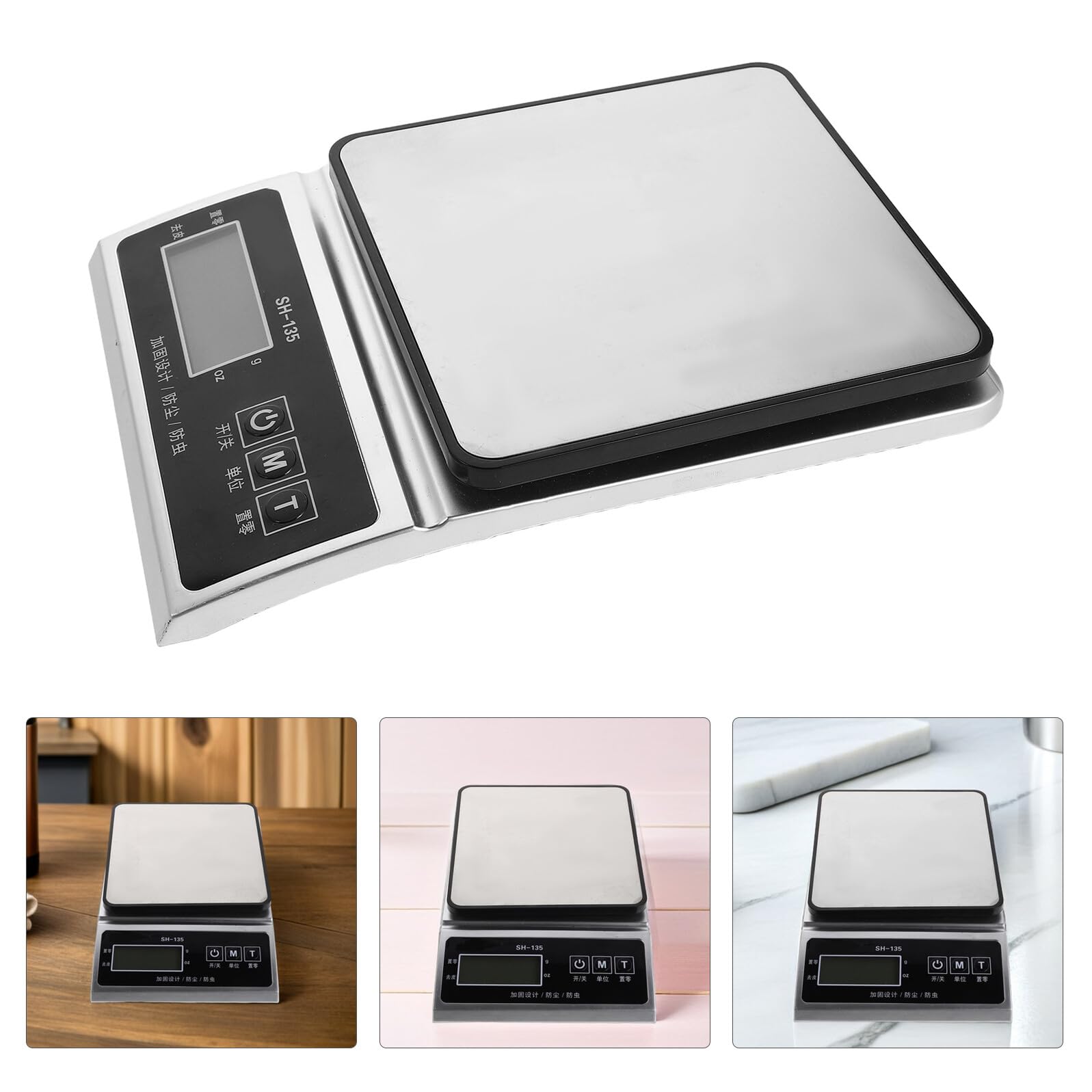 TOYANDONA Báscula Digital de Cocina Multifuncional Alta Precisión Acero Inoxidable para Hornear y Cocinar Portátil y Fácil de Limpiar Modelo sin Batería para Uso Doméstico