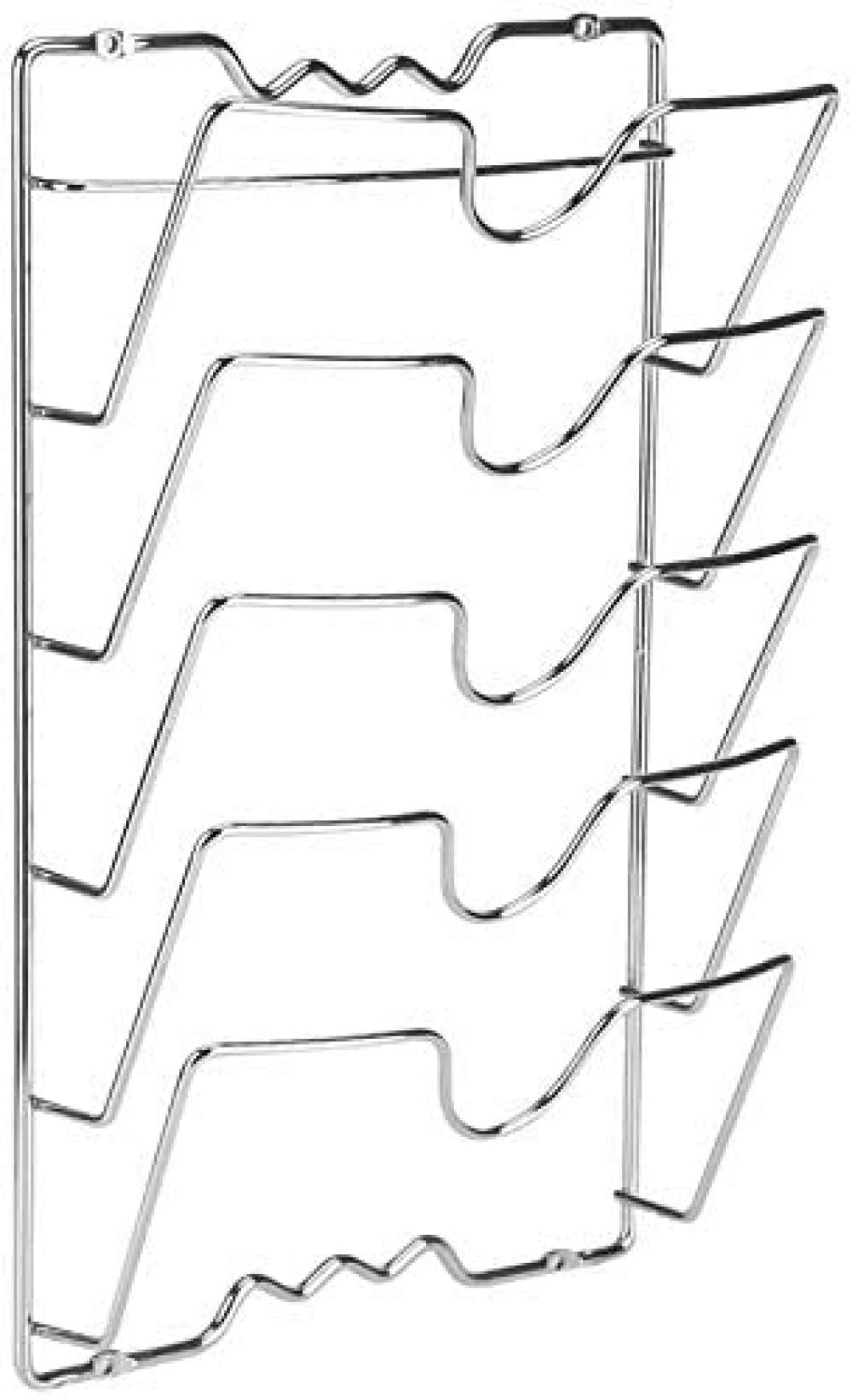 Vertikaler Deckelhalter Aus Edelstahl, 5-Lagiger Topflappenhalter Für Kochgeschirr Und Essgeschirr, Silberplatten 43,4 X 27,8 X 9,7 Cm