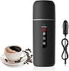 Travel Electric Kettle & Car Coffee Warmer 12V24V Portable Hot Water Heater Small Hot Water Boiler with Built-in Magnetic Induction Black