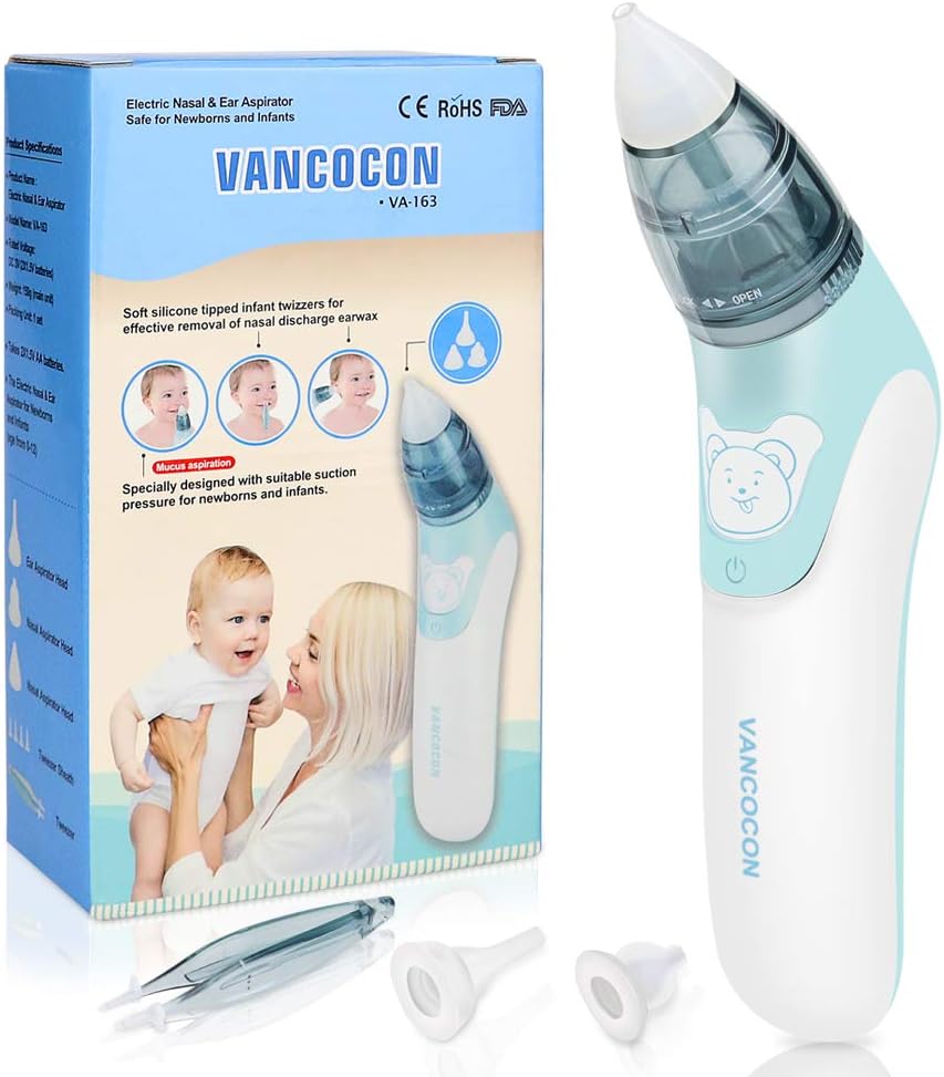 Baby Nasal Aspirator,DIAOCARE Electric Nasal Aspirator,Cleanable and Reusable,Safe and Hygienic,Quickly Remove Your Baby's Nasal Mucus,Nose Cleaner for Newborns and Toddlers with Carrying Case (Blue)