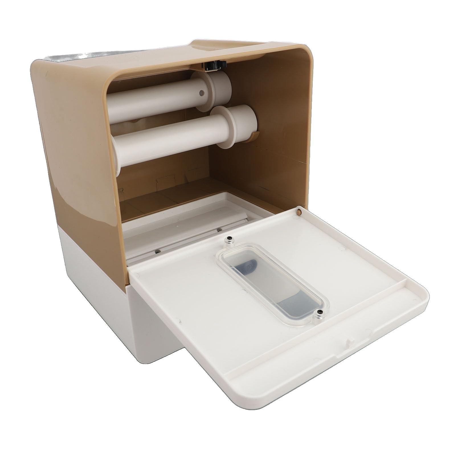 Dispensador Automático de Toallas de Papel, Sensor sin Contacto, Manos Libres, con 3 Ajustes de Longitud Ajustable, Luz Nocturna para Baño, Hotel, Cocina (Brown)