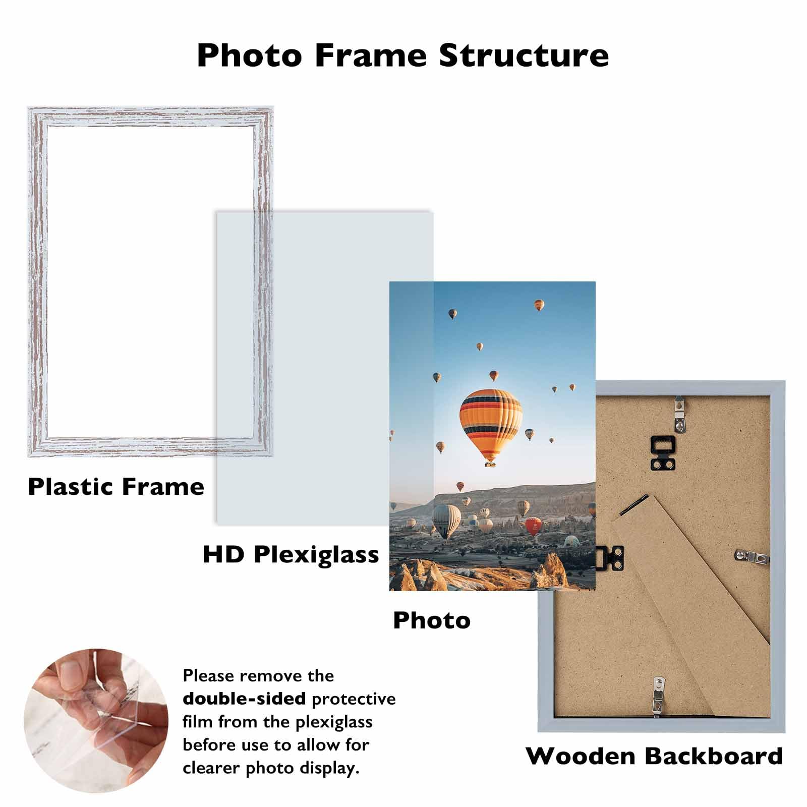 Amazon.com - JCJMY 6x9 Picture Frame Rustic White for Wall Hanging
