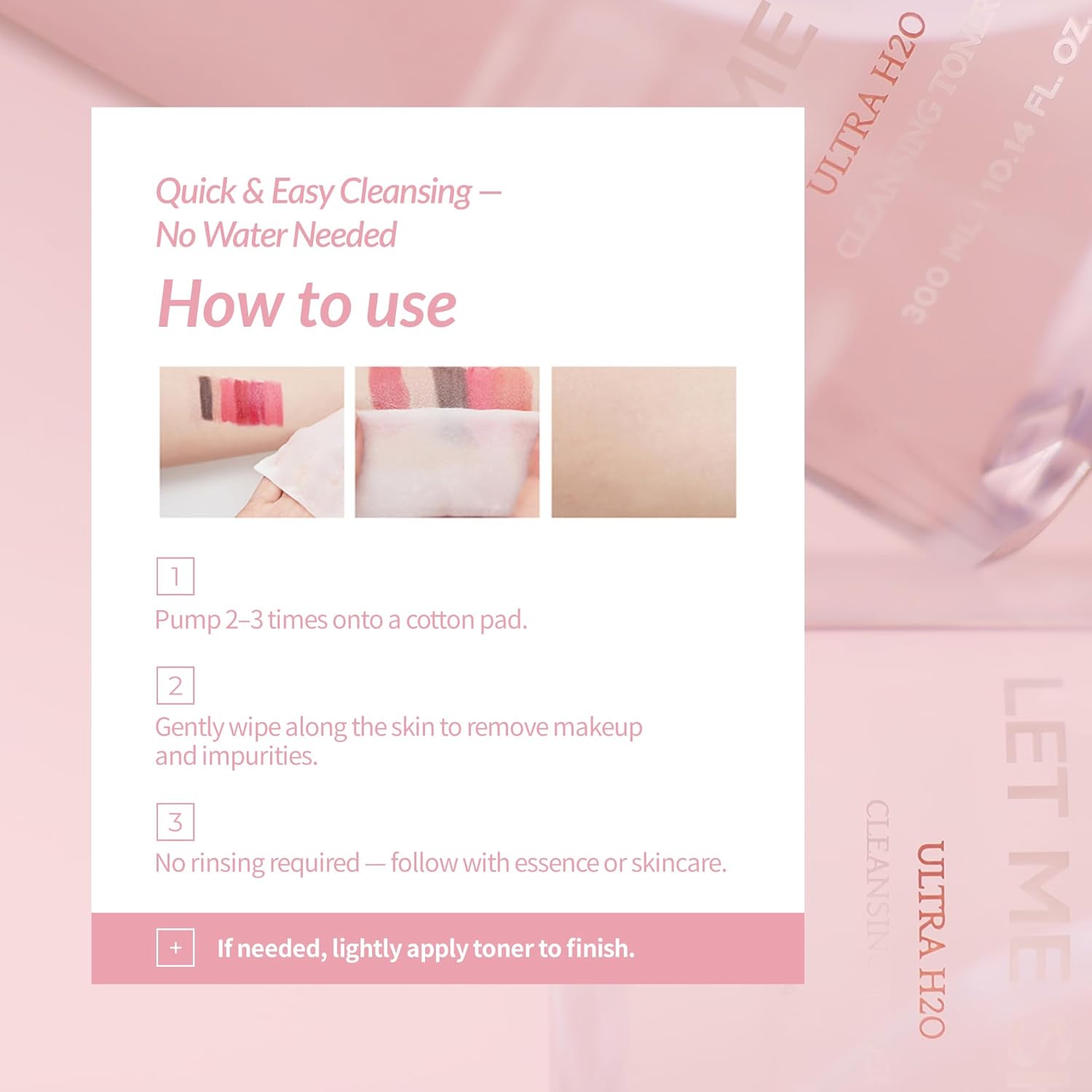 Ultra H2O Cleansing Toner Cleansing Water 300mL 10.1 Fl Oz