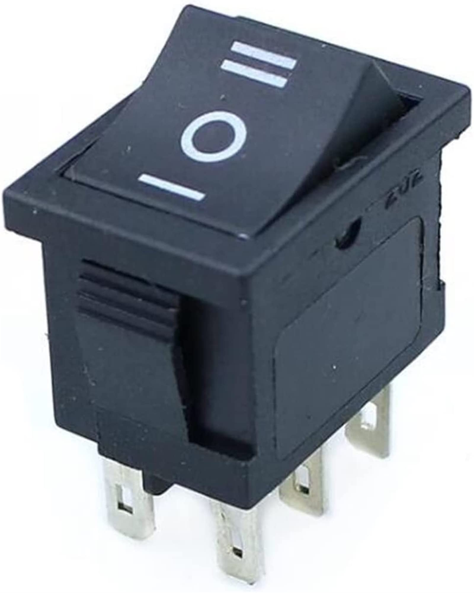 Mini interrupteur KCD1 noir triple position ON-OFF-ON à 6 broches AC 250V