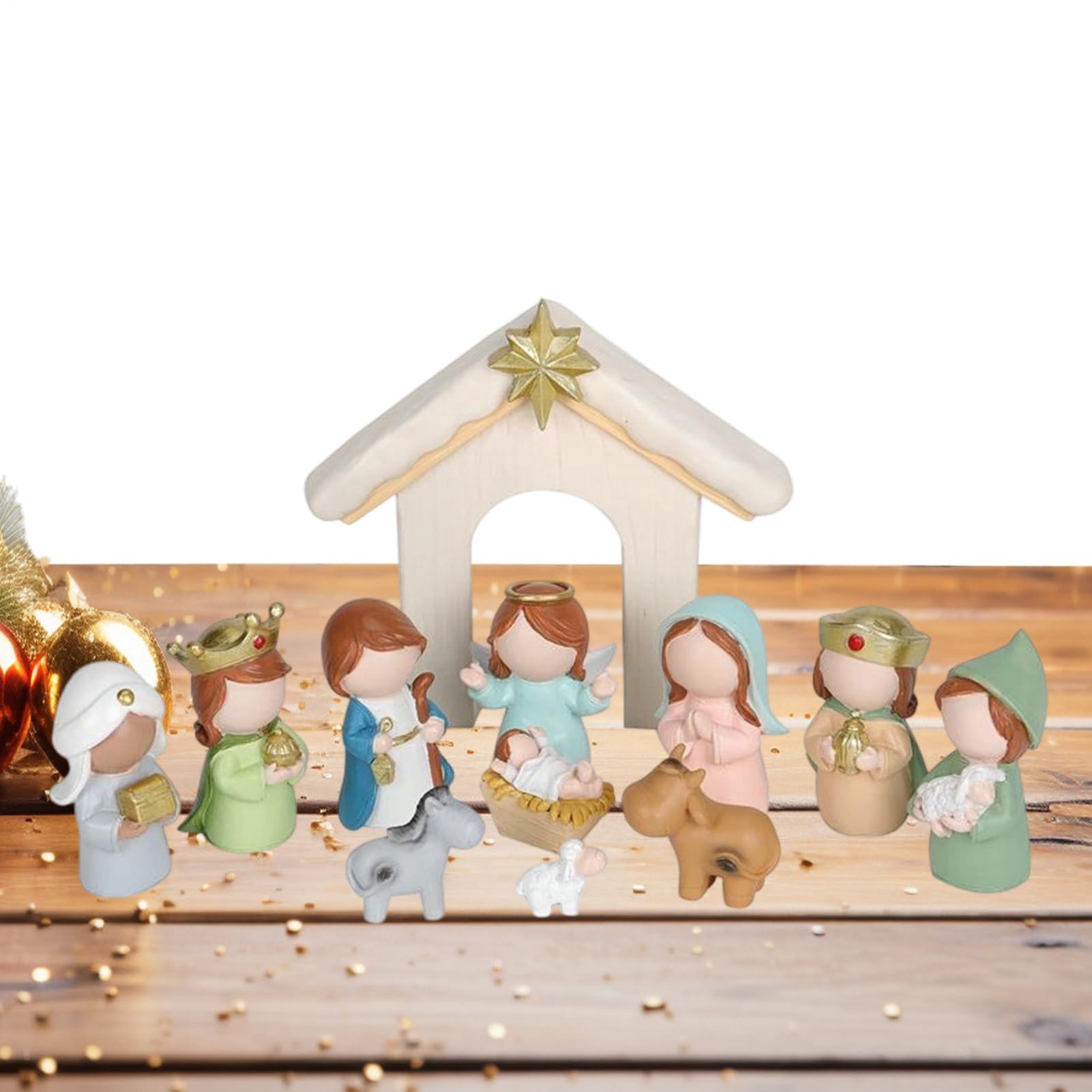 Weihnachtskrippen Set 12 Stücke Religiöse Figuren Aus Harz