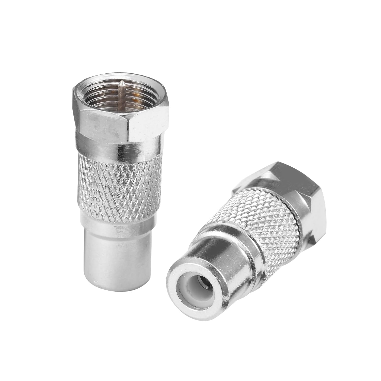 CK RF F Male to RCA Female Adapter Coaxial Cable Connector Copper Gold-Plating 75 ohms for Cable Satellite TV Antenna TV Modem Audio and Video