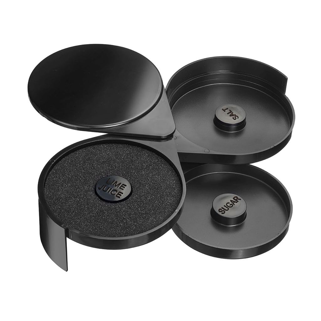 Borde de vidrio con 3 compartimentos de ABS sin BPA para adornar copas de cóctel de forma limpia