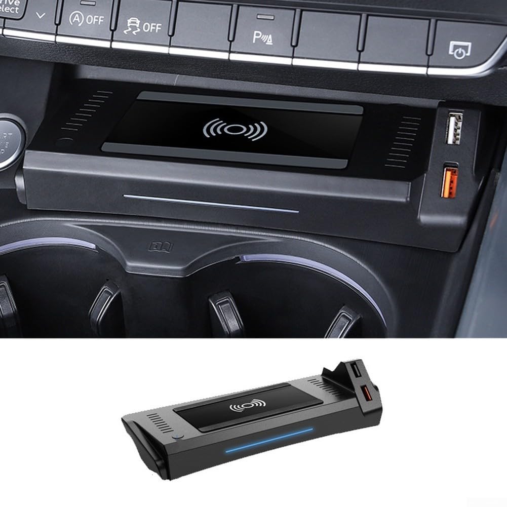 Caricatore Wireless Auto per A4 per a5 per s4 15W Ricarica Caricatore | Compatibile per a4/ per a5, ricarica 15W veloce, design compatto, installazione per facile, cavo incluso