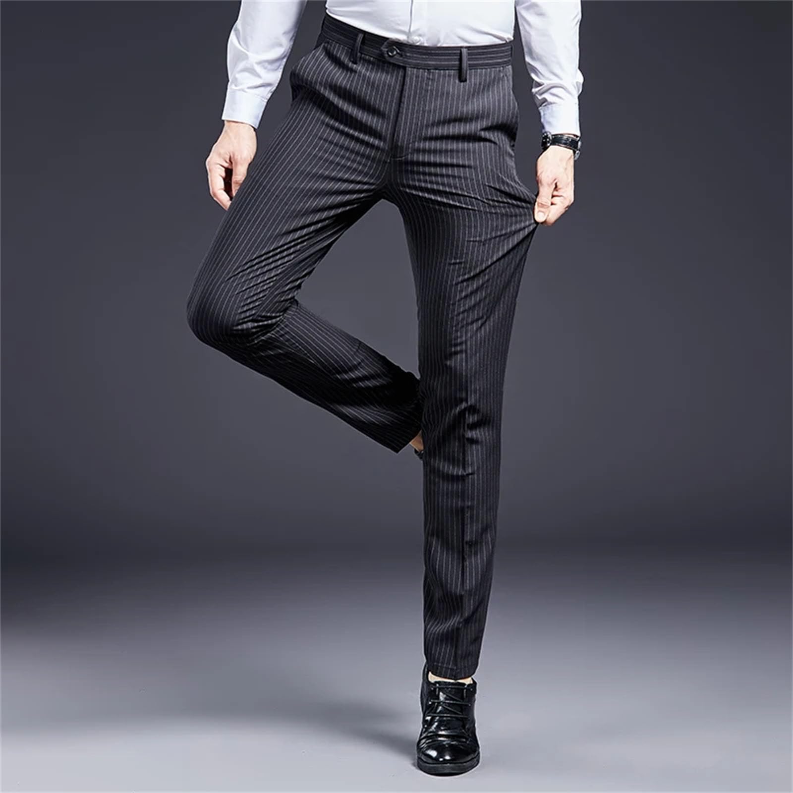 Pantaloni da uomo, casual, da ufficio, lavoro, matrimonio, feste, pantaloni a righe