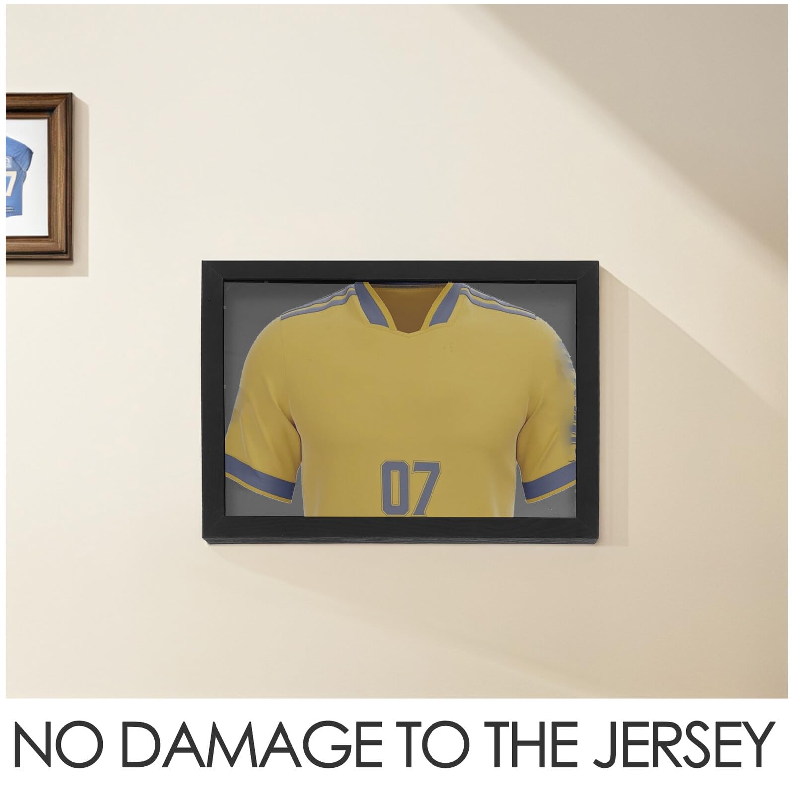 Holibanna Cornice per Maglia Calcio in Legno Nero 14x18 Protezione Eccellente e Facile Installazione, per Esposizione in Soggiorno o Camera