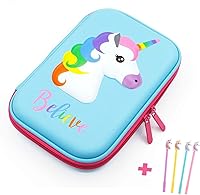 Vista 1 de iDelta - Estuche para lápices, bonito diseño de unicornio de EVA en 3D, resistente a los golpes, gran capacidad, múltiples compartimentos