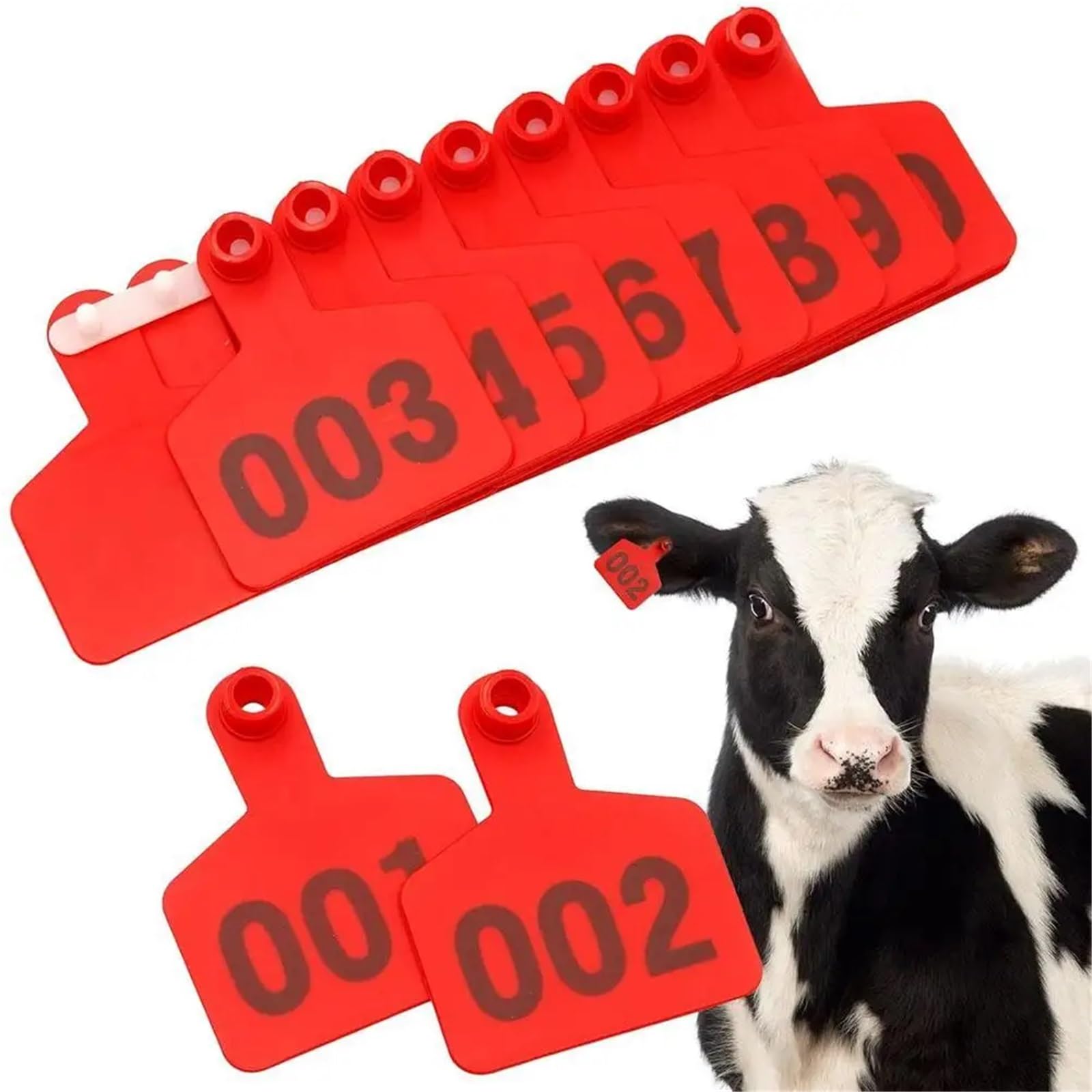 100 marcatori per orecchie bovina con 1-100 lettere per l'identificazione di aziende di allevamento, marcature fattorie, bestiame per la fattoria (F)
