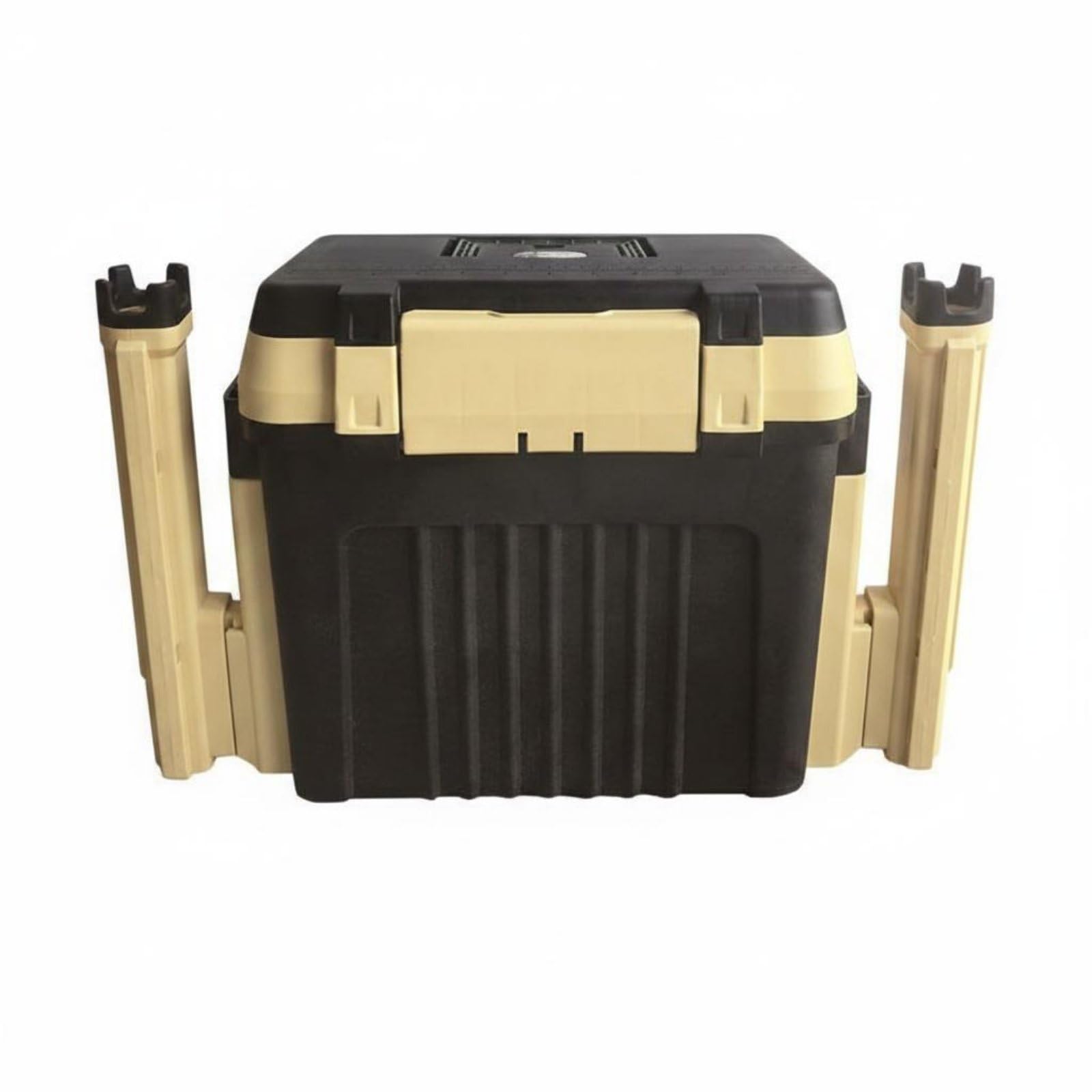 Contenitore per Attrezzatura da Pesca Scatola Esche Organizer Valigetta Sedia con 3 Strati E Chiusura Sicura in PP Robusto 18L Adatto a Pesca da Riva, Nero